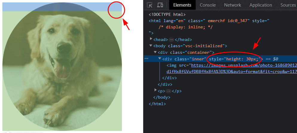imagem em html ocupando a área de padding de uma div com uma pequena área de conteudo no topo